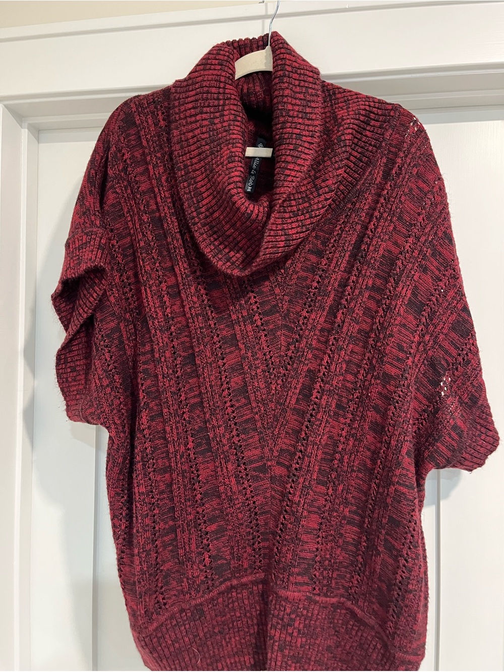 Allie & Rob Marled Burgundy Cowl Neck Knit Sweater